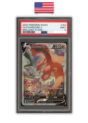Pokémon Graded Card – Charizard V Brilliant Stars – PSA 9 – English - Quest Corner