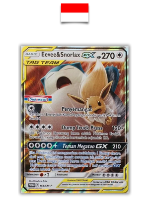 Carte Pokémon – Evoli Ronflex Tagteam Indomaret 166/SM-P – Indonésien - Quest Corner