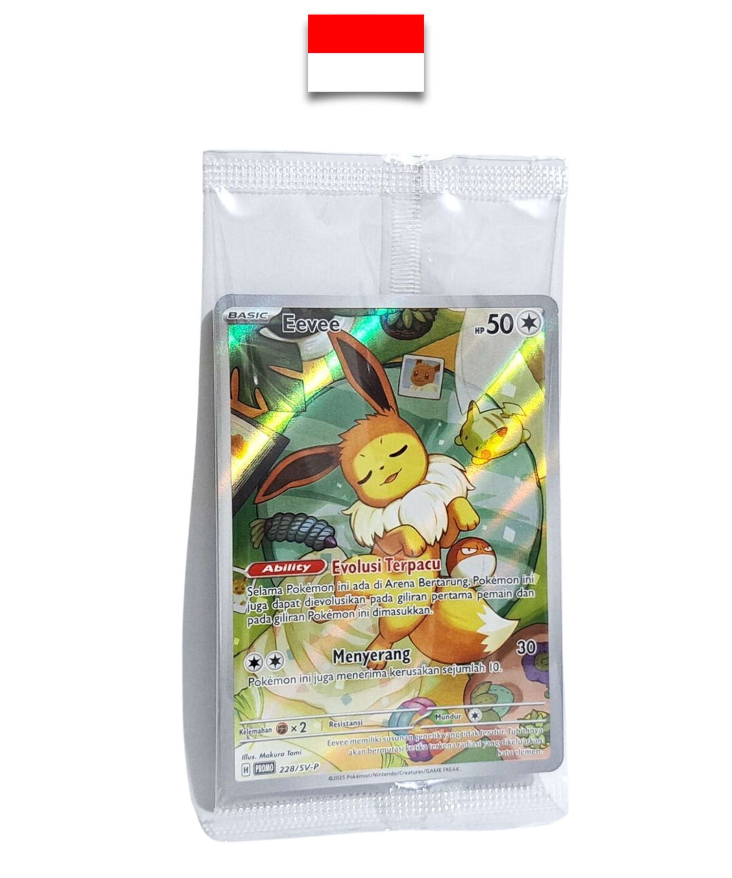 Carte Pokémon – Évoli 228/SV-P – Promo ETB Indonésie – Scellée (Indonésien)