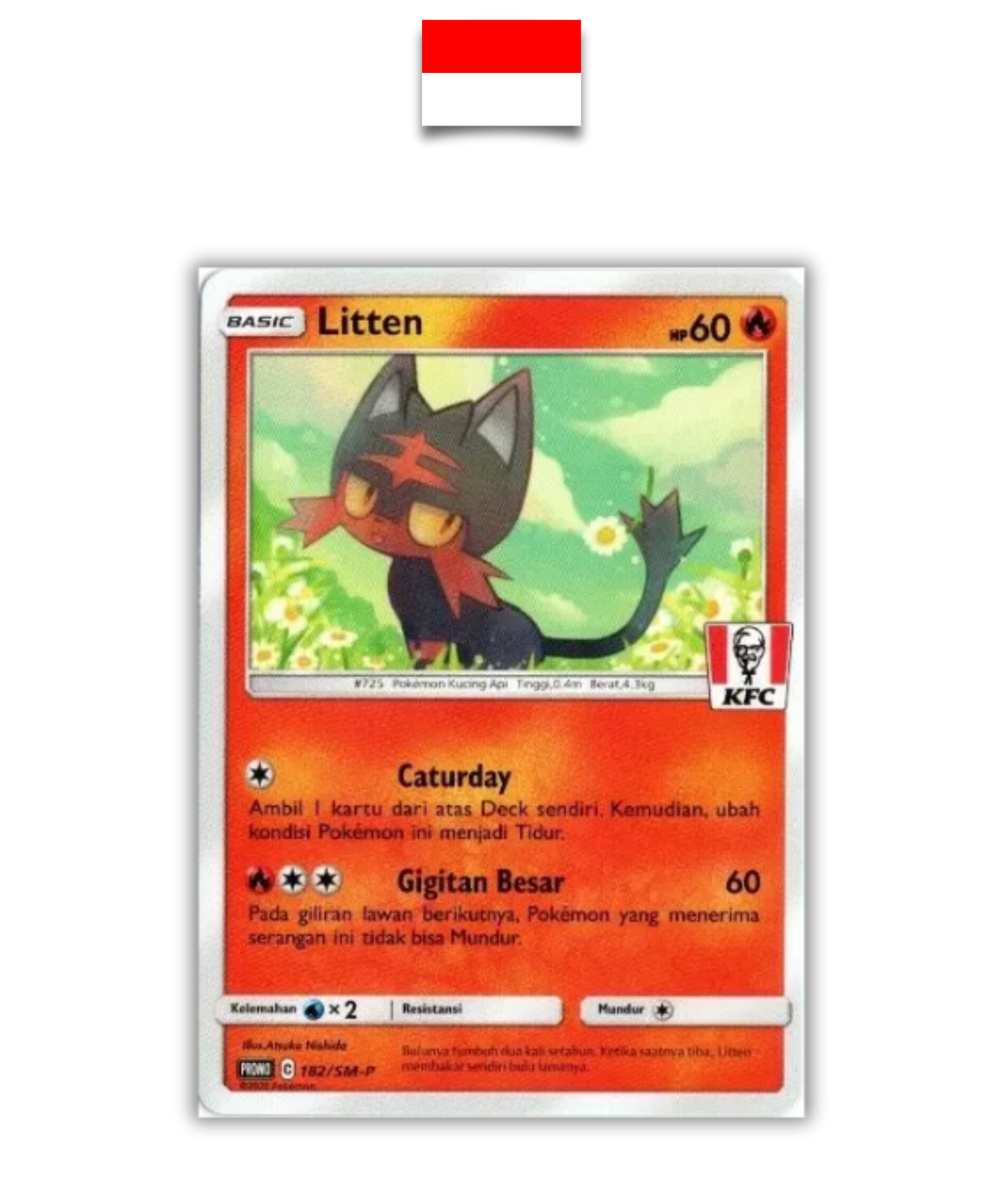 Carte Pokémon – Flamiaou KFC 182/SM-P – Indonésien