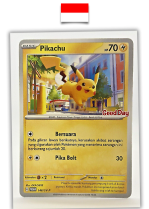 Carte Pokémon – Pikachu 148/SV-P Promo Good Day – Indonésien - Quest Corner