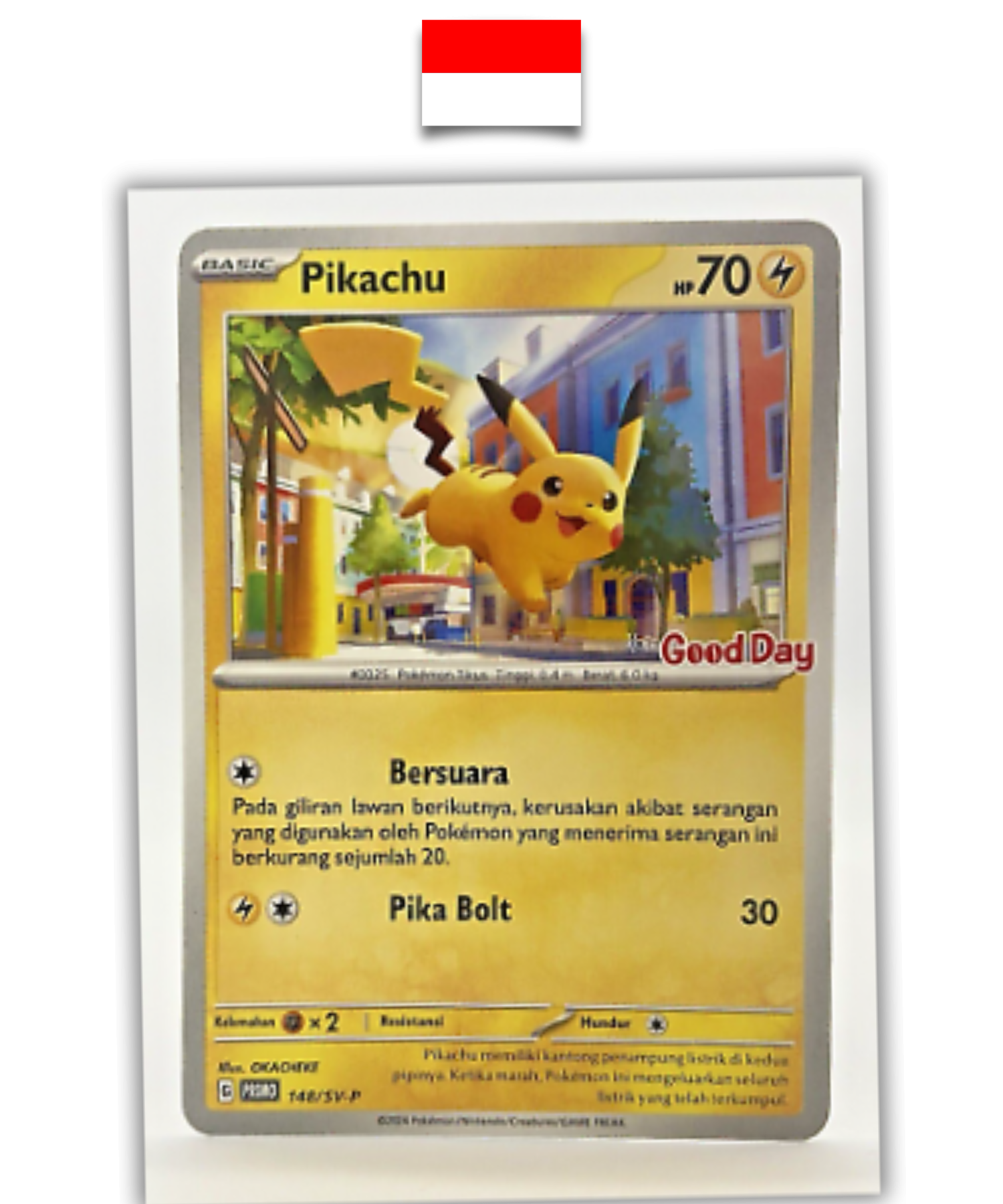 Carte Pokémon – Pikachu Good Day 148/SV-P – Indonésien
