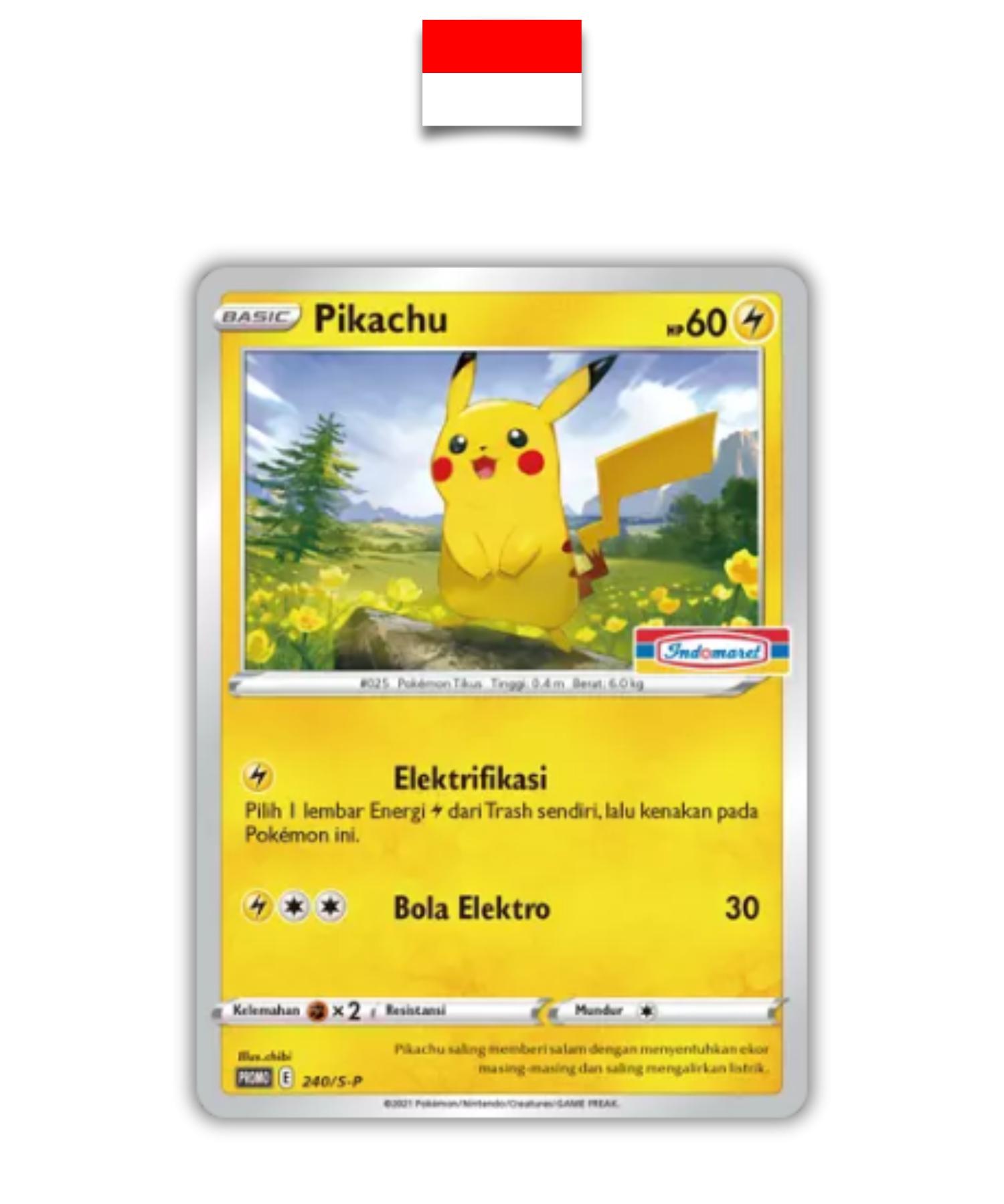 Carte Pokémon – Pikachu Indomaret 240/S-P – Indonésien