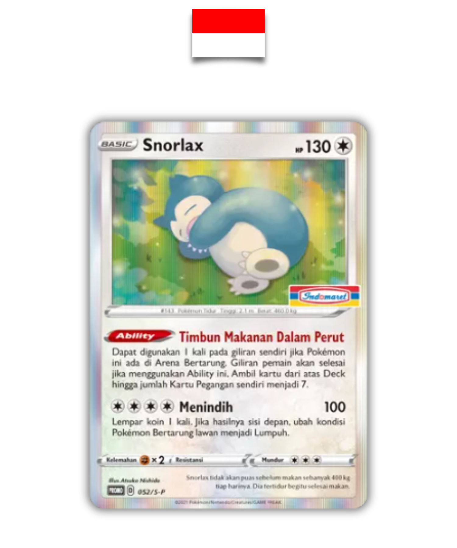Carte Pokémon – Ronflex Indomaret 052/S-P – Indonésien