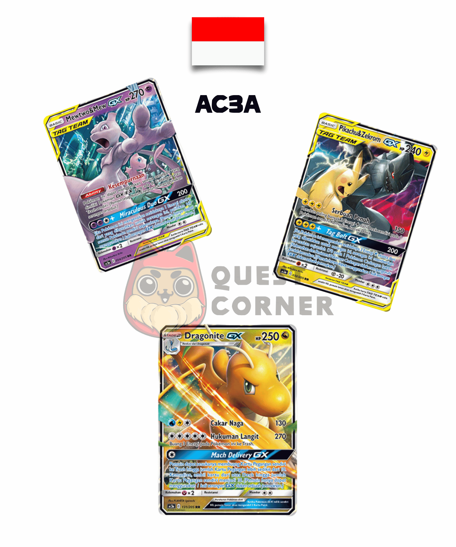 Bundle Pokémon – Soleil & Lune Tag Team : Zekrom & Pikachu + Dracaufeu & Reshiram - Quest Corner