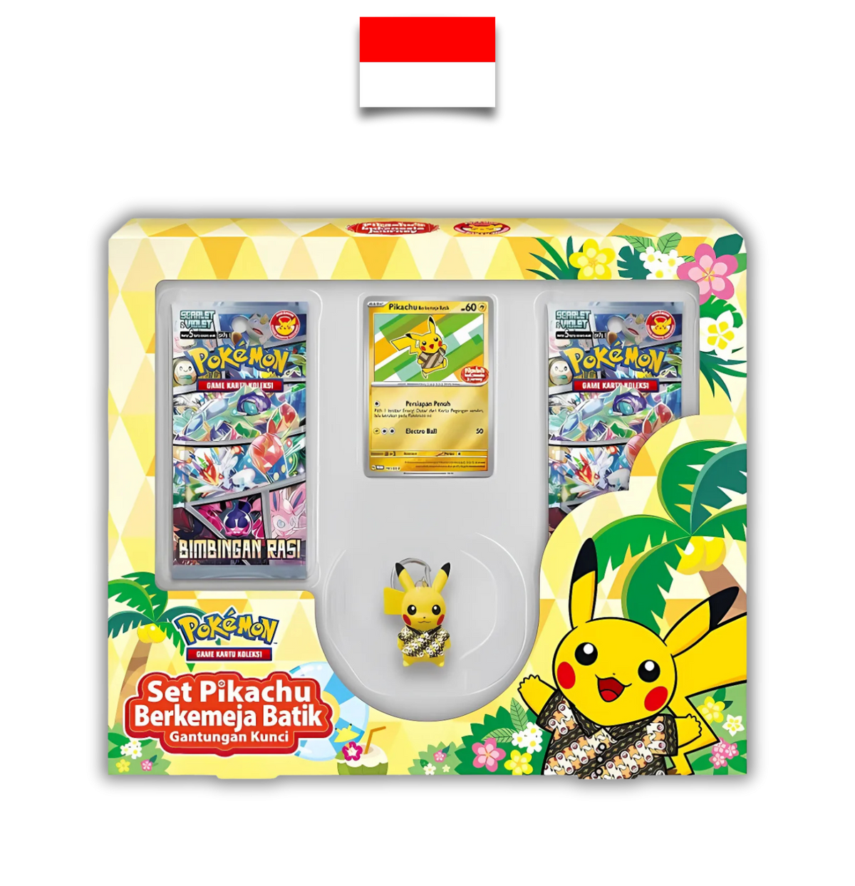 ポケモンカード Set Pikachu Berkemeja Batik Set Pikachu Berkemeja Batik – Gantungan Kunci - Indonésien
