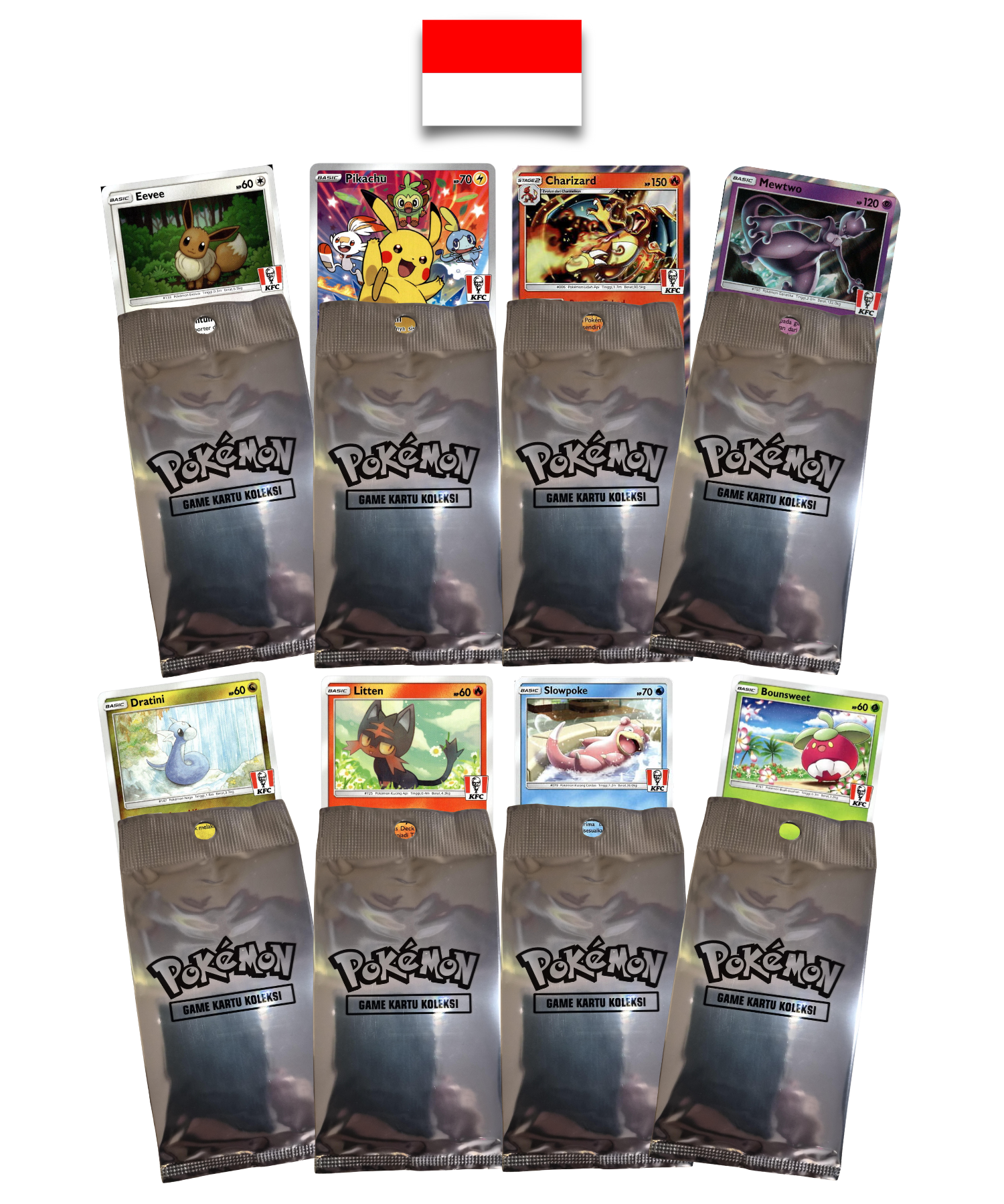 Pokémon Booster – KFC 2020 Promotional Limited Set – Indonesian (8 exclusive cards)
