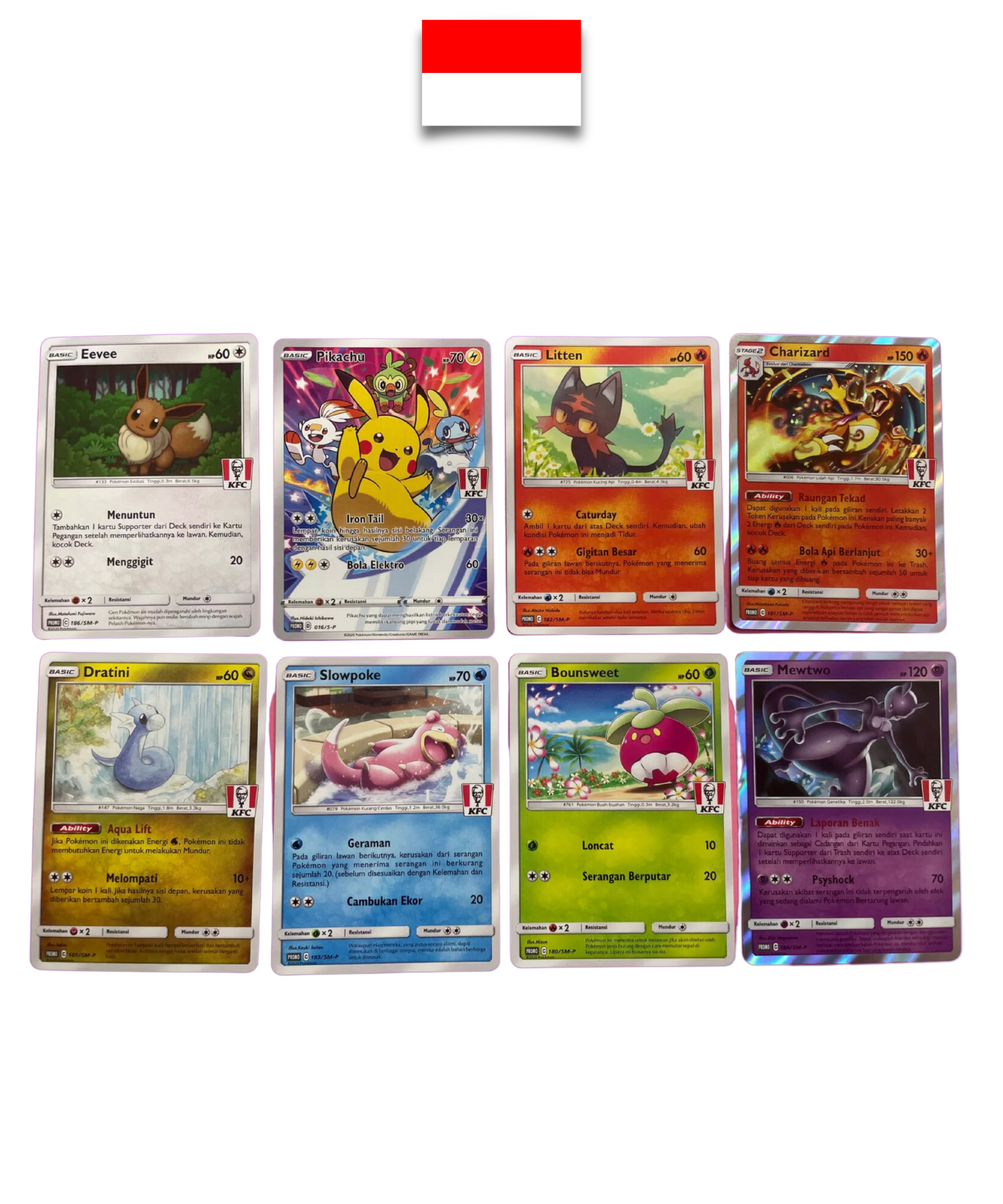 Pokémon Booster – KFC 2020 Promotional Limited Set – Indonesian (8 exclusive cards)