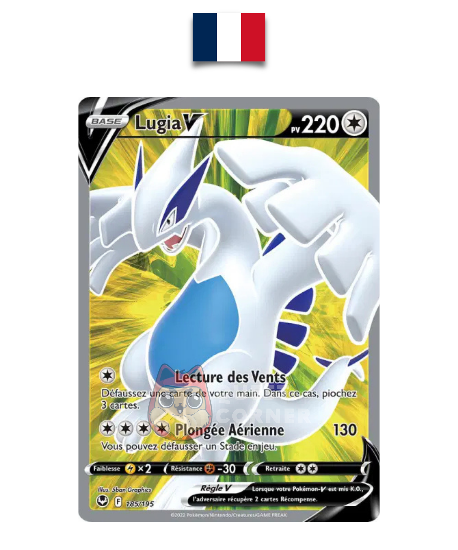 Carte Pokémon – Lugia V 185/195 Full Art – EB12 Tempête Argentée – Français - Quest Corner
