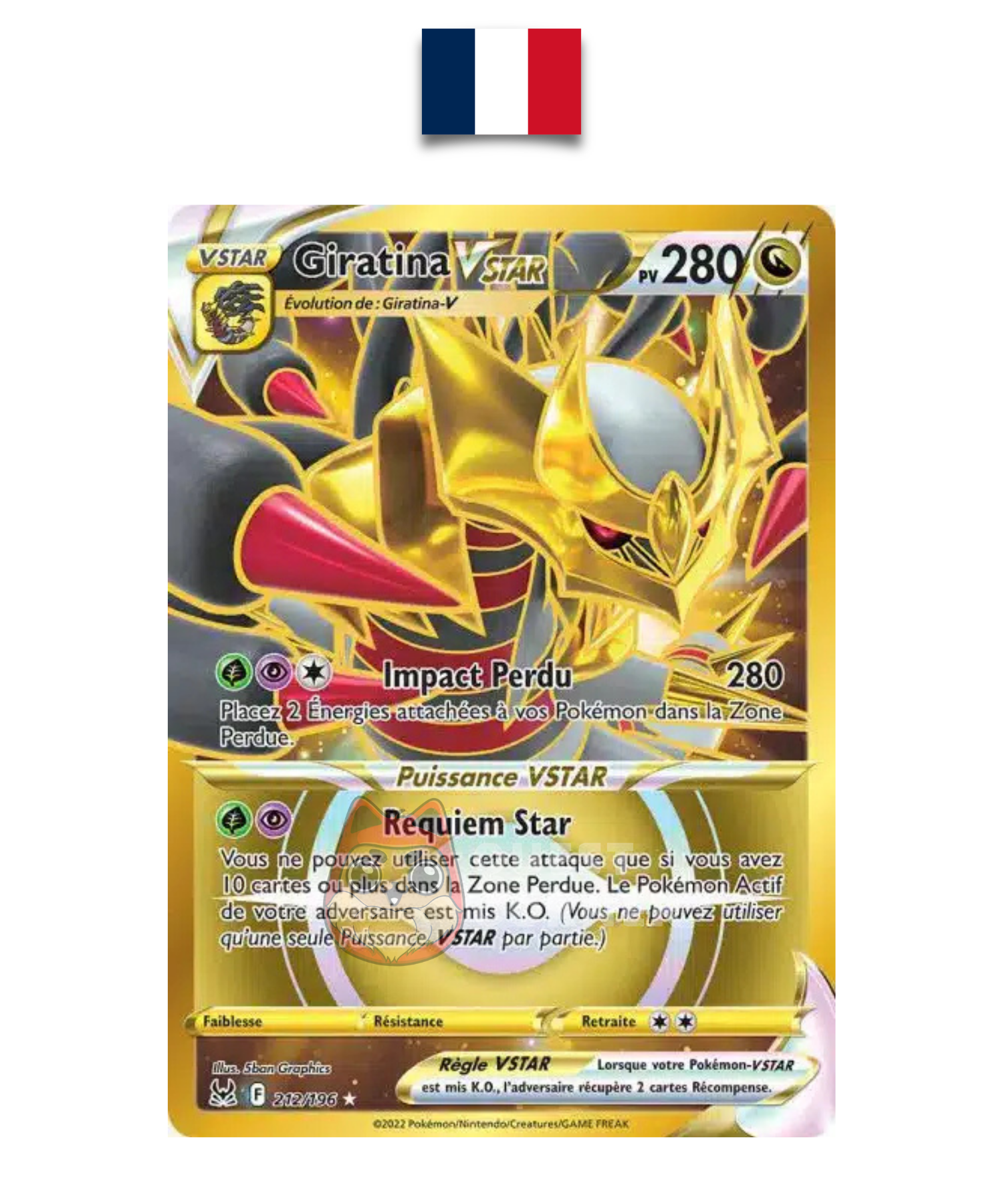 Carte Pokémon – Giratina VSTAR Gold 212/196 – EB11 Origine Perdue – Français - Quest Corner