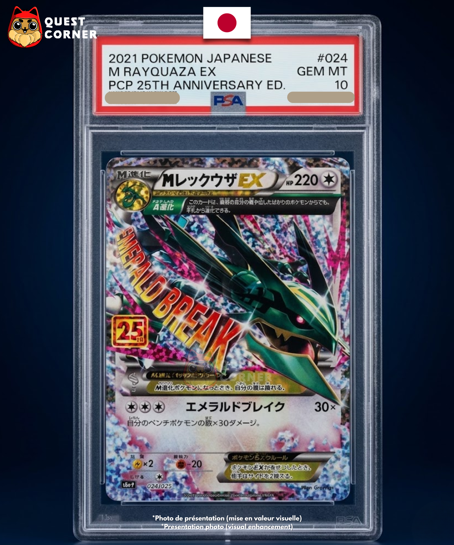 Carte gradée Pokemon – Rayquaza EX 25th Anniversary 024/025 – Japonais – PSA 10 - Quest Corner