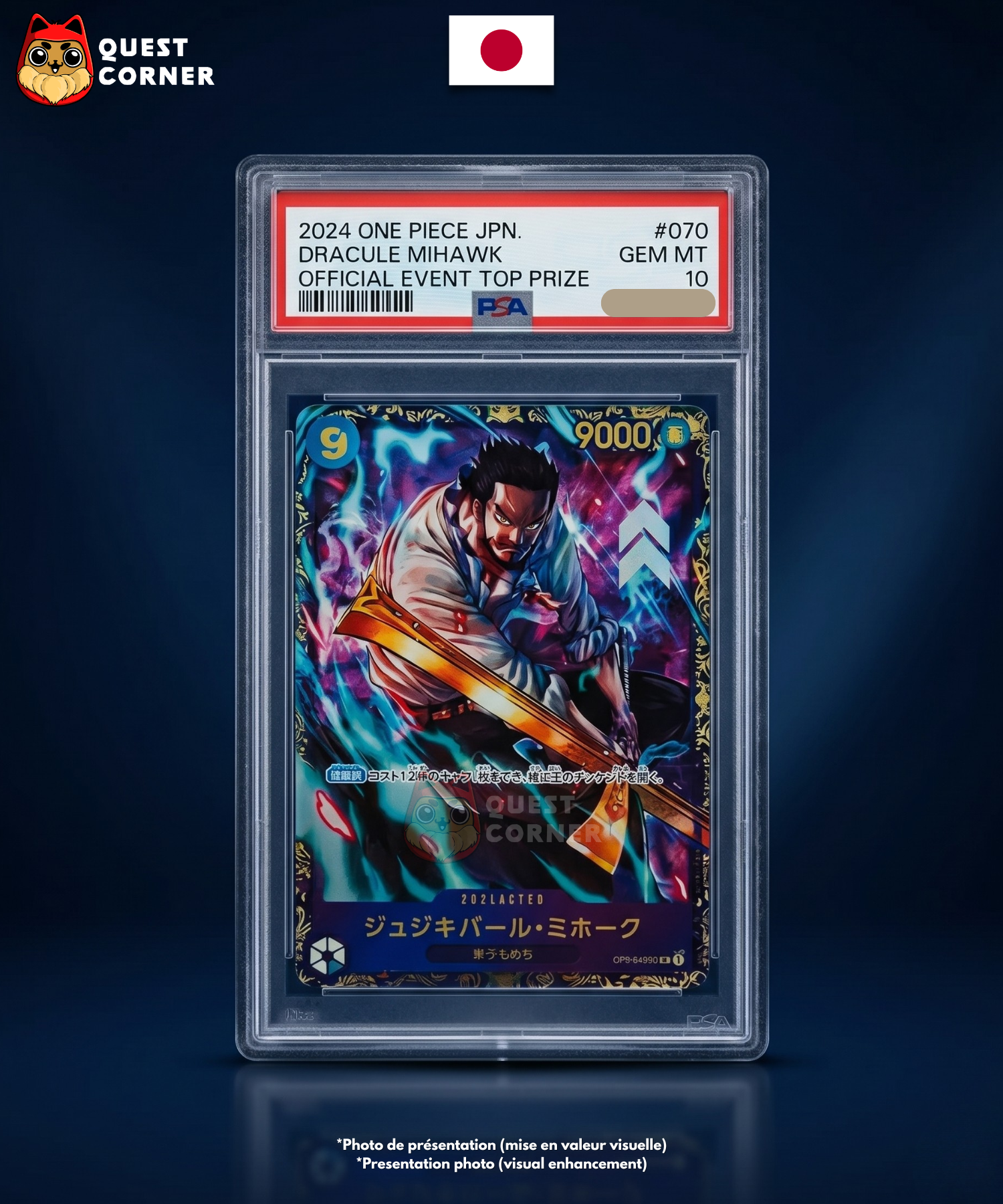 Dracule Mihawk OP01-070 - Official Event Top Prize 2024 – One Piece - Japonais – PSA 10 - Quest Corner