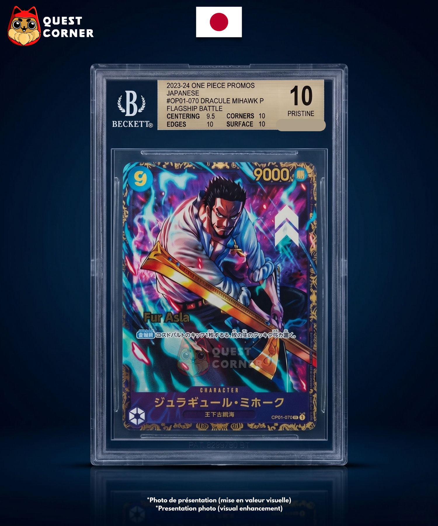 Dracule Mihawk OP01-070 - Official Event Top Prize 2024 – One Piece - Japonais – BGS 10 PRISTINE - Quest Corner