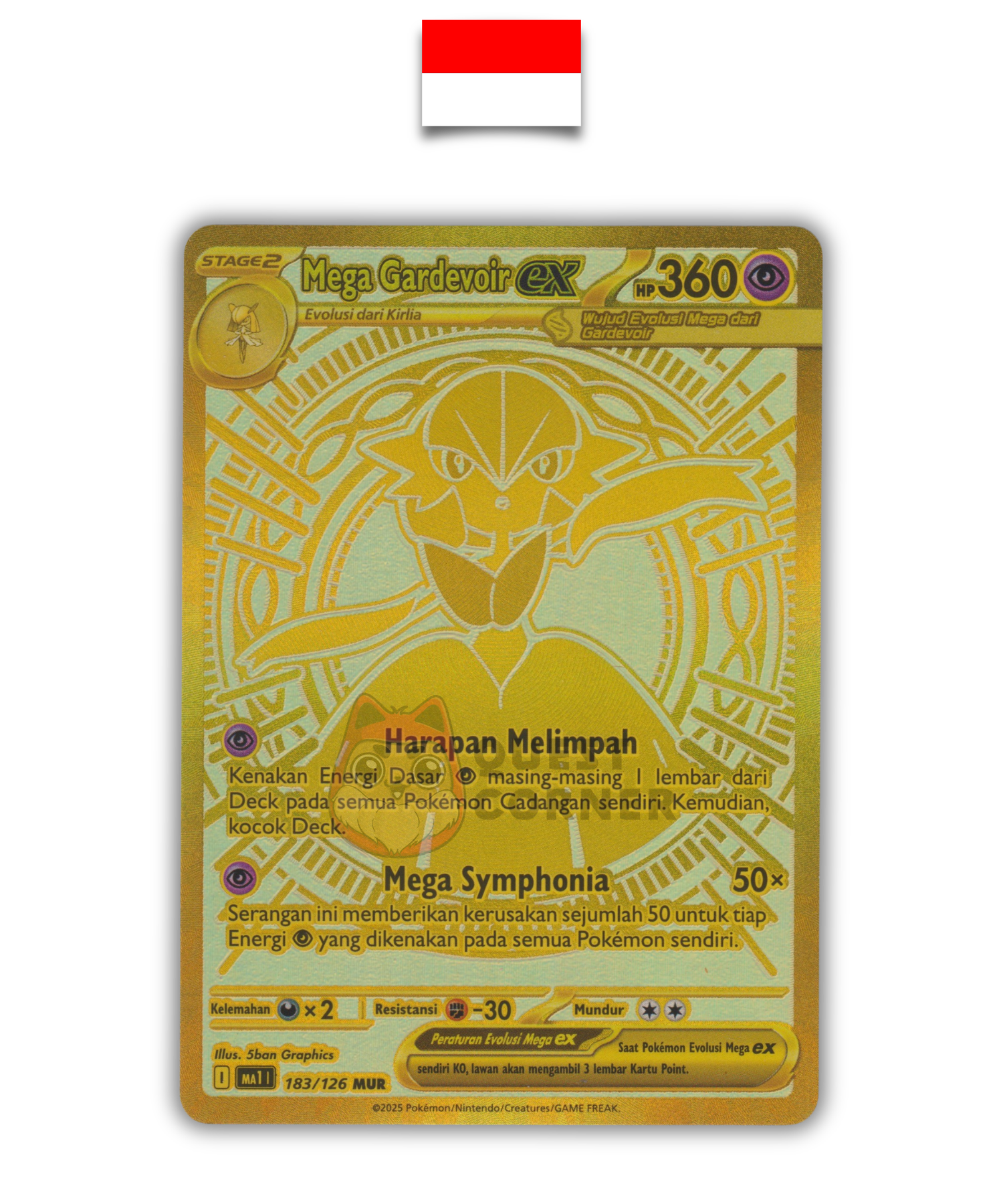 Carte Pokémon – MegaGardevoir ex 183/126 MUR – MA1 Mega Evolution – Indonésien - Quest Corner