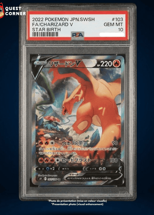 Carte Pokémon Gradée – Dracaufeu 103/100 SR – S9 Star Birth – PSA 10 – Japonais - Quest Corner