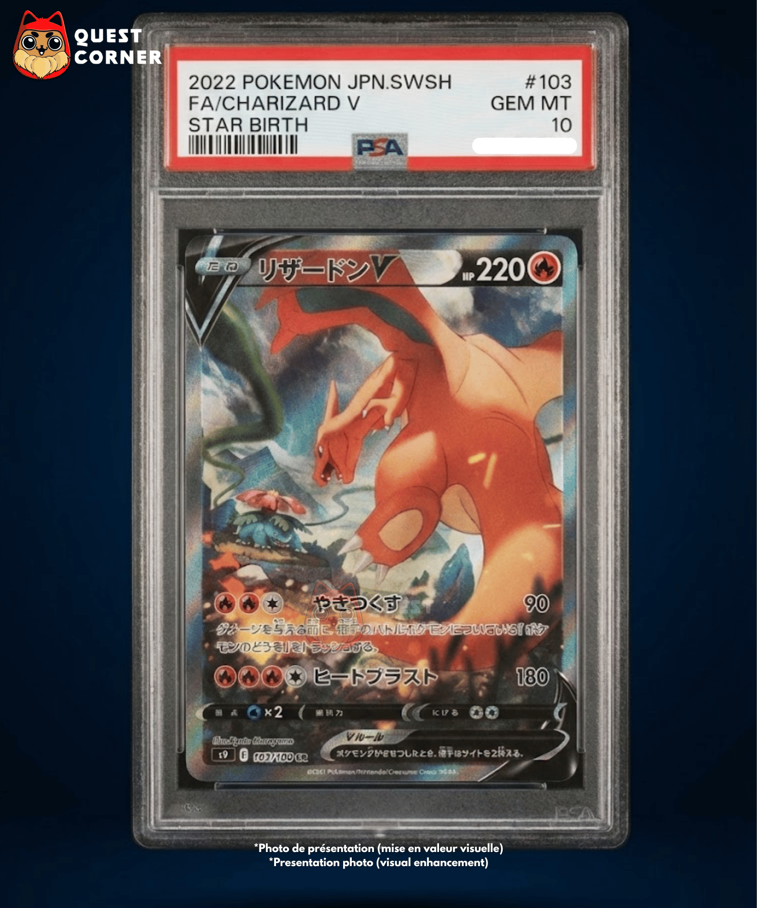 Carte Pokémon Gradée – Dracaufeu 103/100 SR – S9 Star Birth – PSA 10 – Japonais - Quest Corner