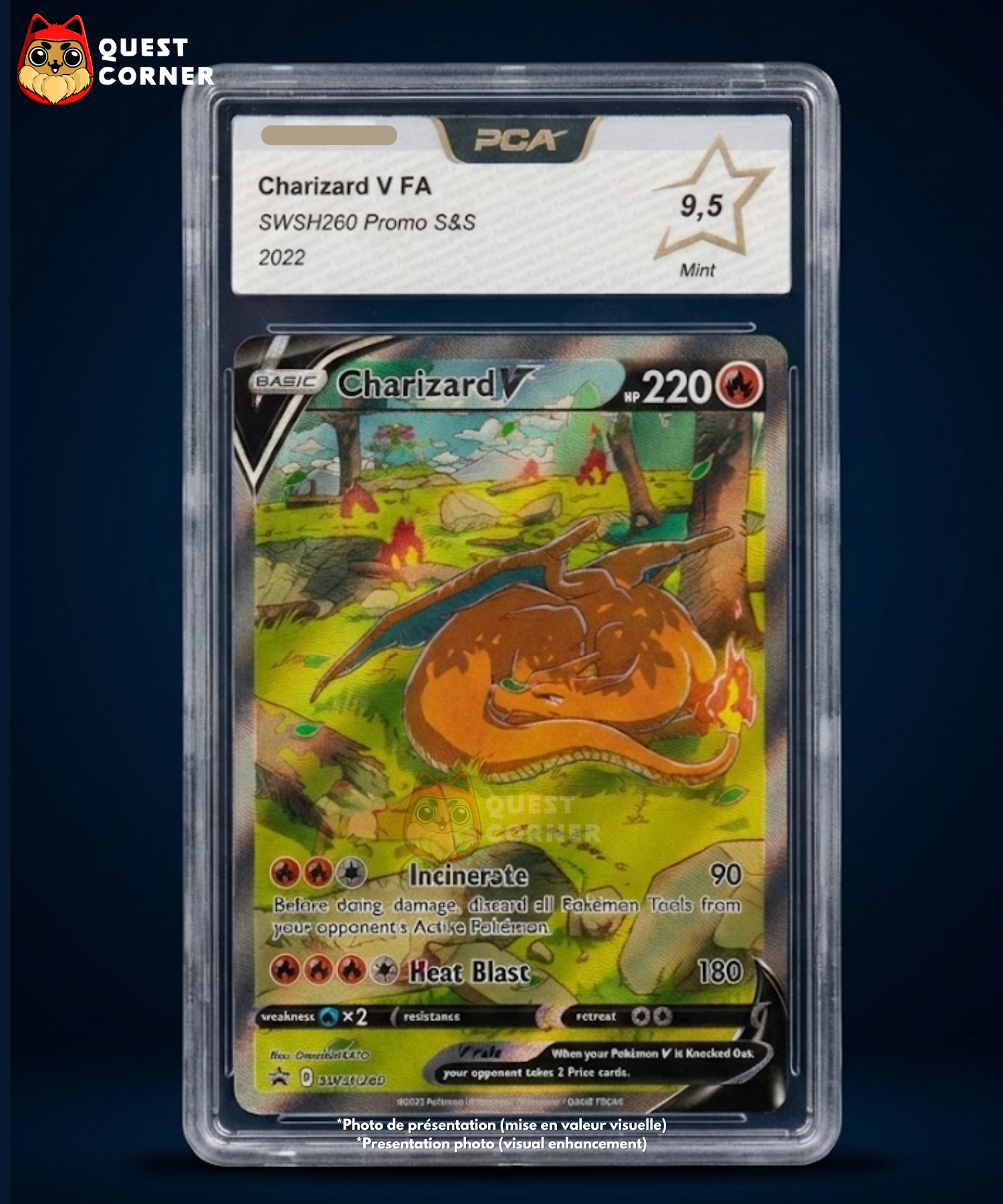 Carte Pokémon Gradée – Dracaufeu V SWSH260 – Promo – PCA 9.5 – Anglais