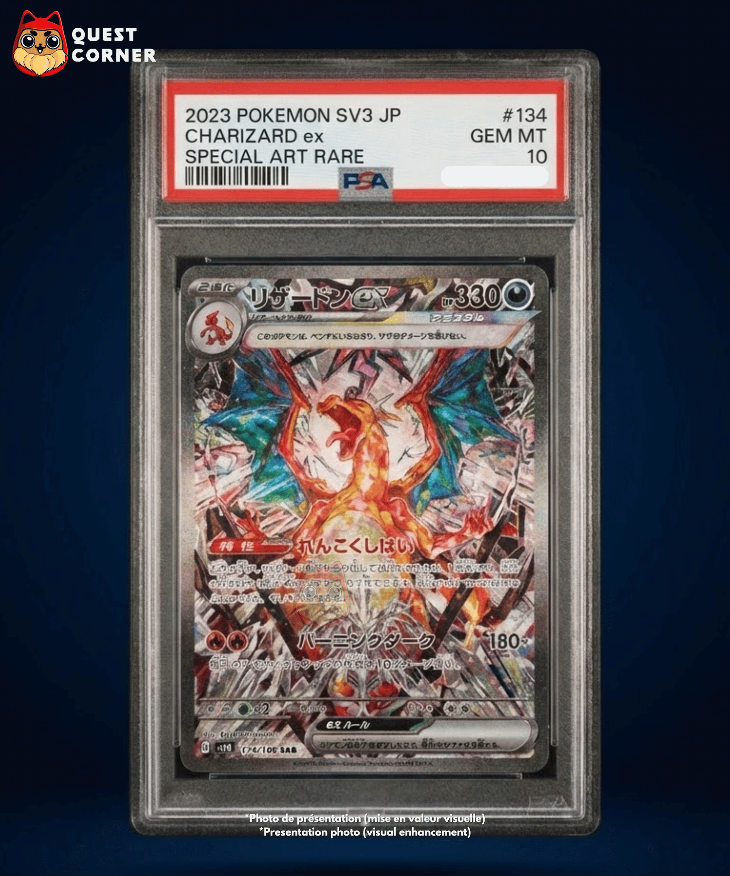 Carte Pokémon Gradée – Dracaufeu ex 134/108 SAR – SV3 – PSA 10 – Japonais - Quest Corner