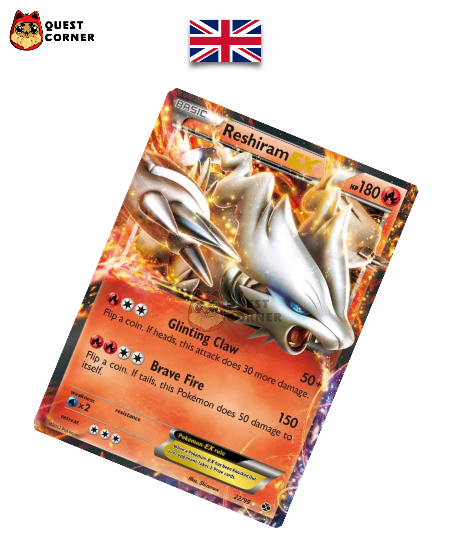Reshiram EX BW36 – Promo – Anglais – LP - Quest Corner