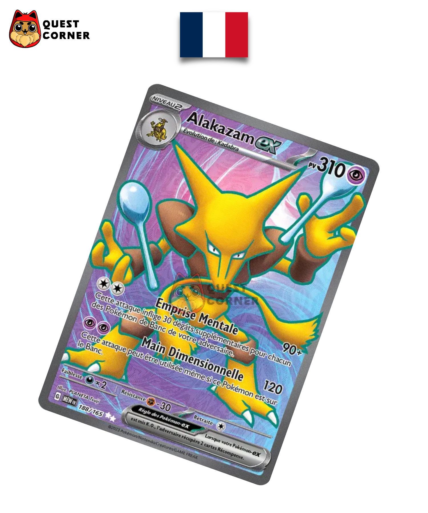 Alakazam ex 188/165 – MEW – Français – NM - Quest Corner