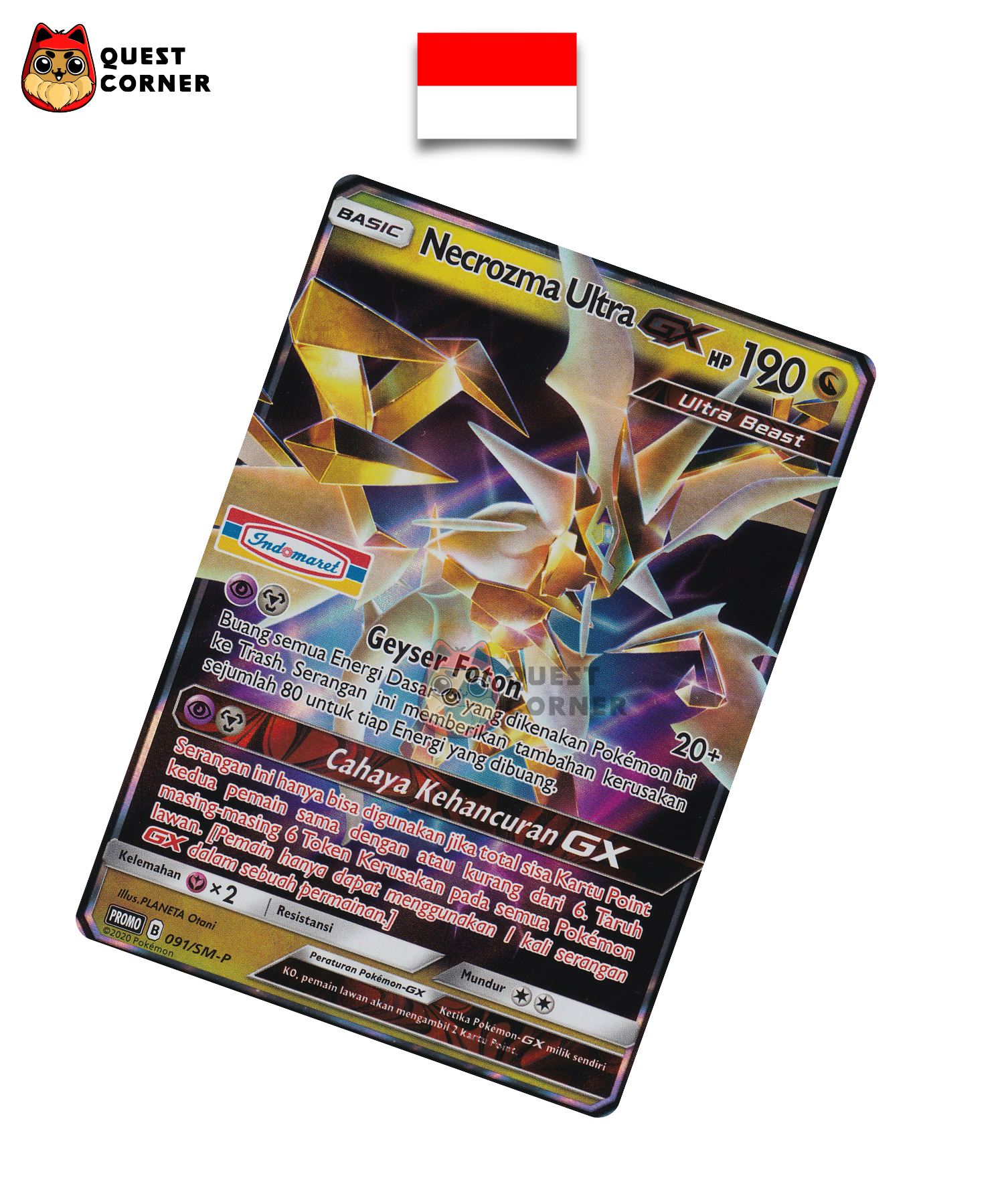 Carte Pokémon Necrozma Ultra GX 091/SM-P Indomaret Promo – Indonésien – NM - Quest Corner
