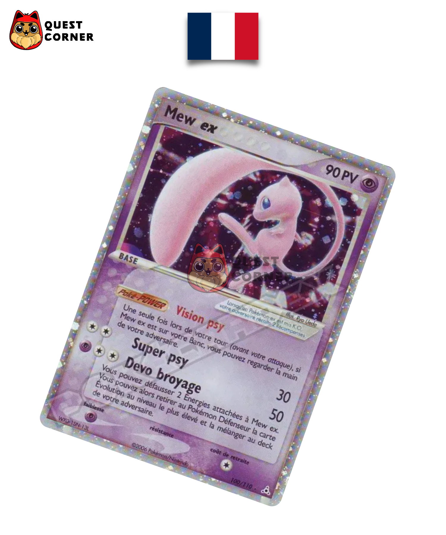 Carte Pokemon – Mew ex 100/110 – Fantômes Holon – Français – Poor - Quest Corner