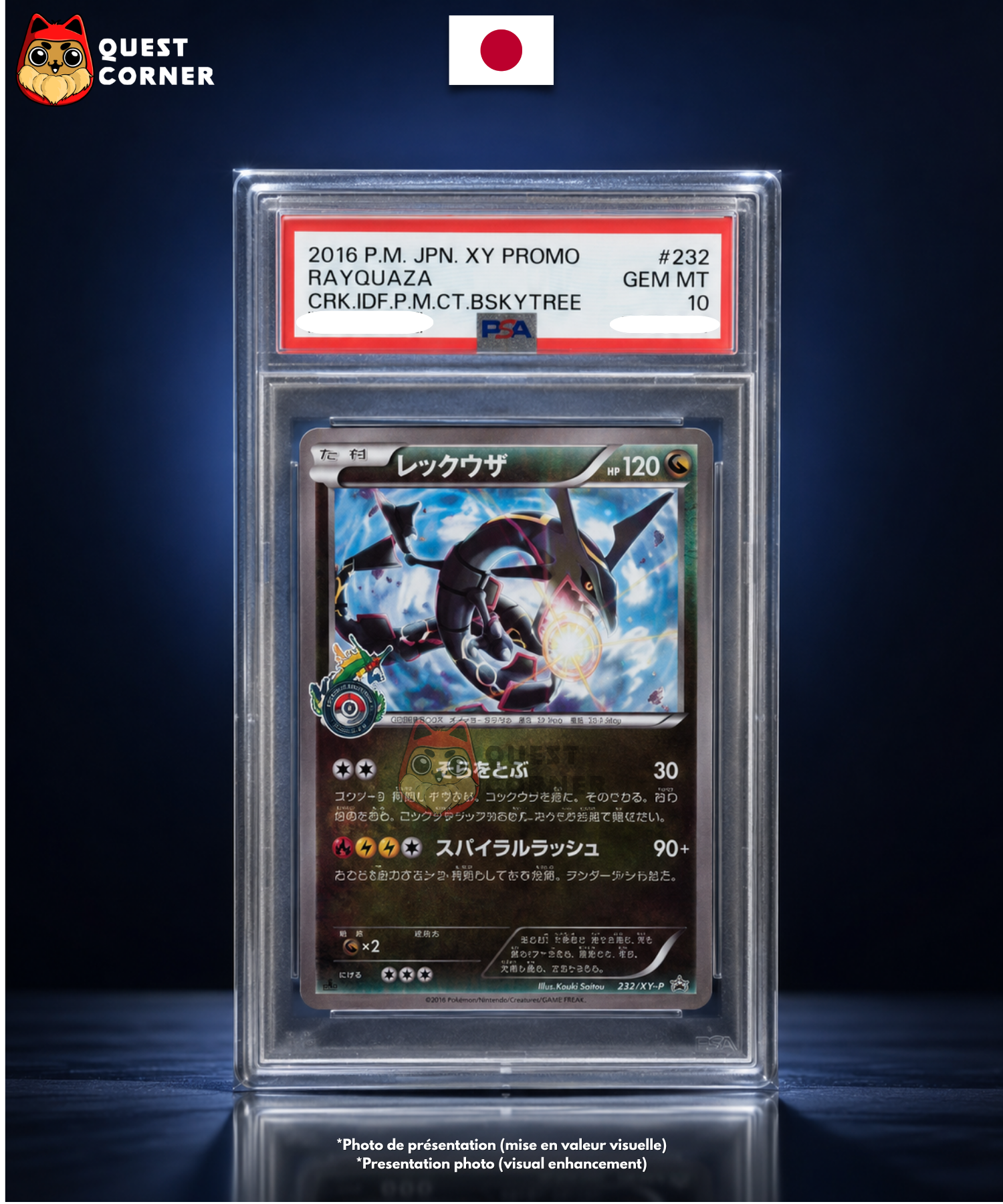 Rayquaza 232/XY-P – Promo Pokémon Center Skytree – Japonais – PSA 10