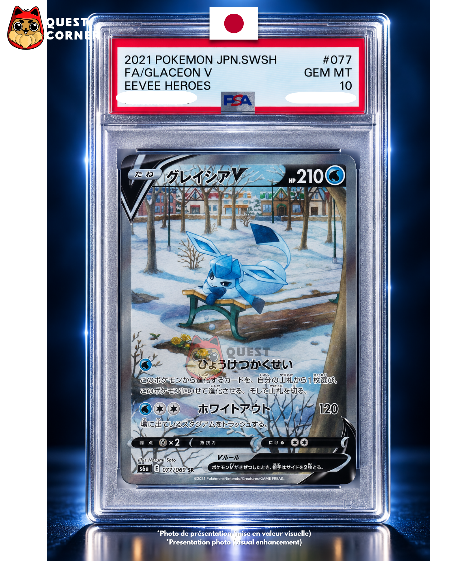 Carte Gradée Pokémon – Givrali V 077/069 – SR – S6a Eevee Heroes – PSA 10 – Japonais