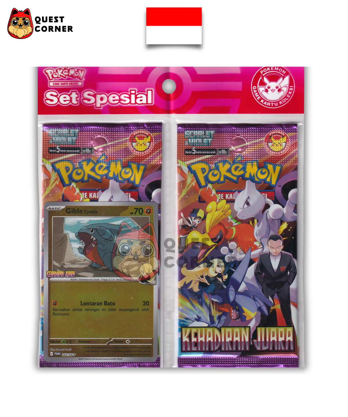 Set Pokémon – Special Set Kehadiran Juara – Griknot de Cynthia 252/SV-P Promo – Indonésien