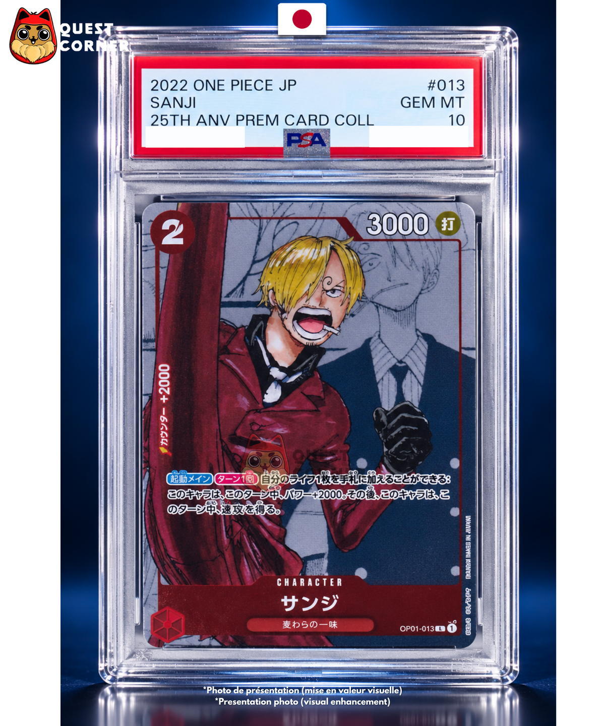 Sanji OP01-013 – 25th Anniversary Premium Card Collection – PSA 10 – Japonais