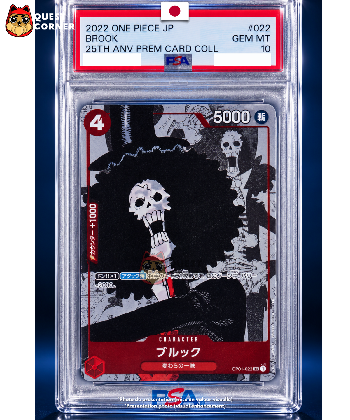 Brook OP01-022 – 25th Anniversary Premium Card Collection – PSA 10 – Japonais