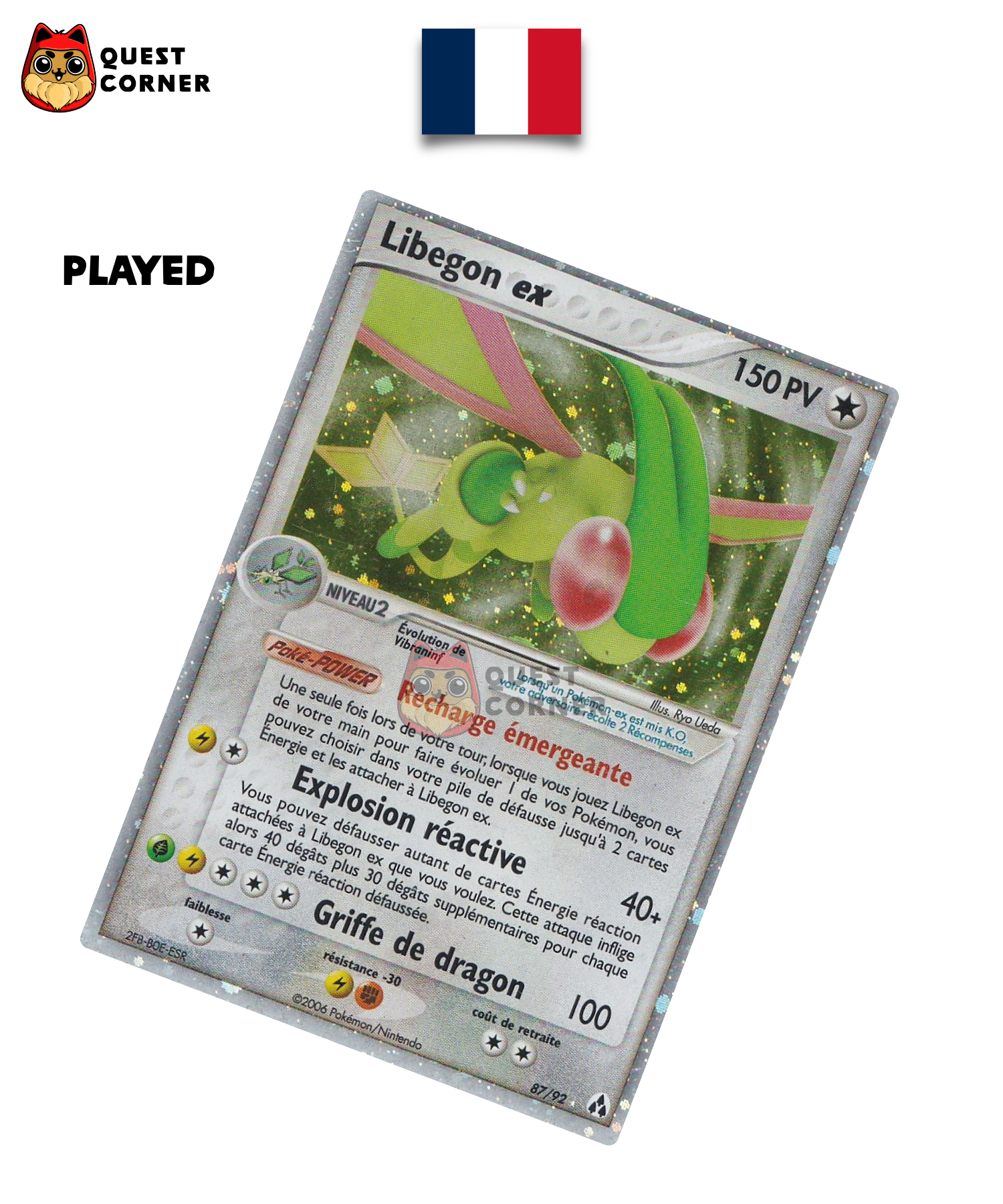 Carte Pokemon – Libégon ex 87/92 – Créateurs de Légendes – Français – Played - Quest Corner