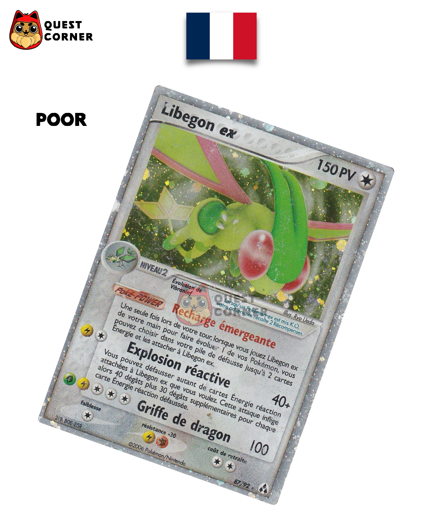 Carte Pokemon – Libégon ex 87/92 – Créateurs de Légendes – Français – Played - Quest Corner