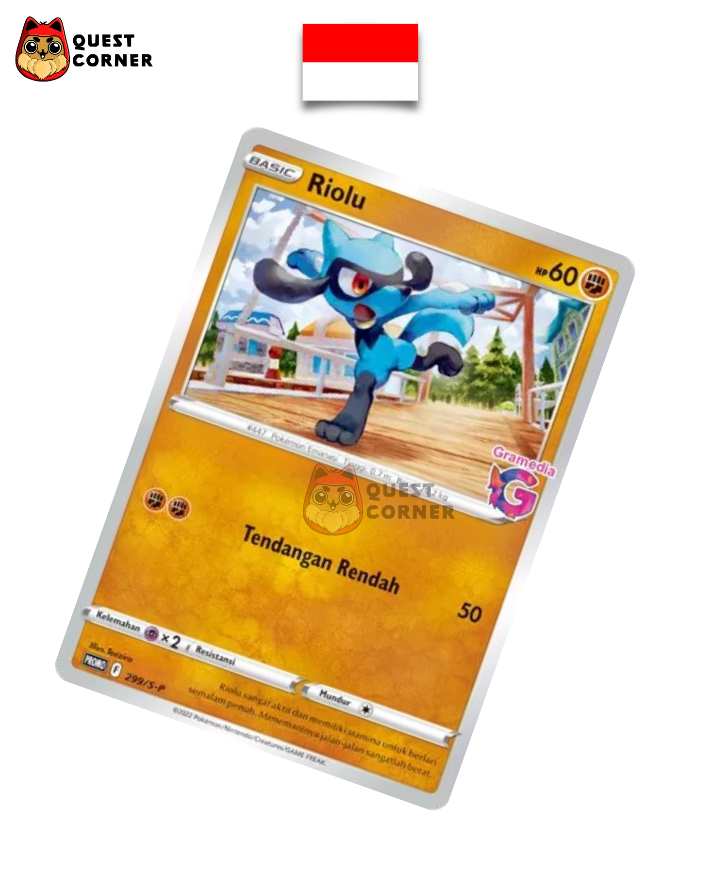 Carte Pokémon - Riolu 299/S-P - Promo Gramedia - Indonésien - Quest Corner
