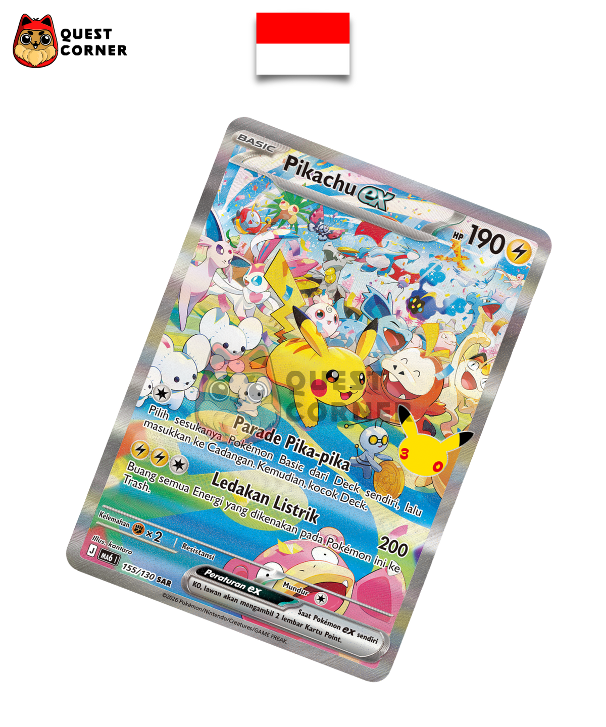 Pikachu-ex 155/130 – MA6 – SAR – Indonésien - Quest Corner