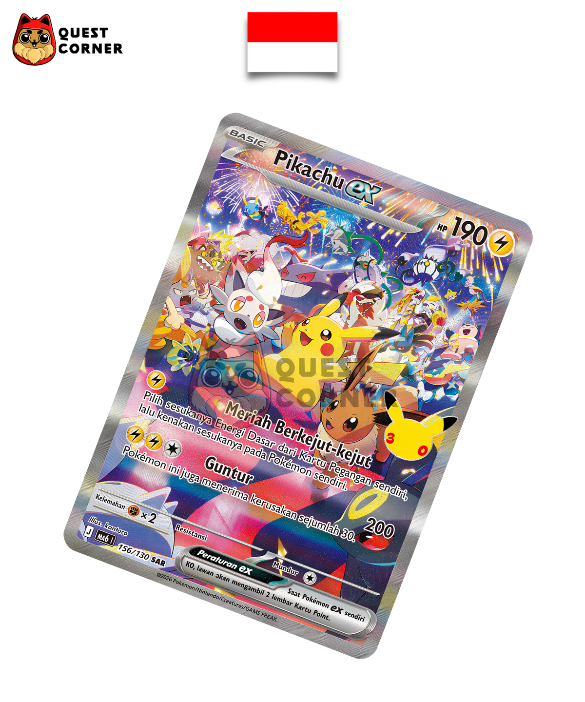 Pikachu-ex 156/130 – MA6 – SAR – Indonésien - Quest Corner