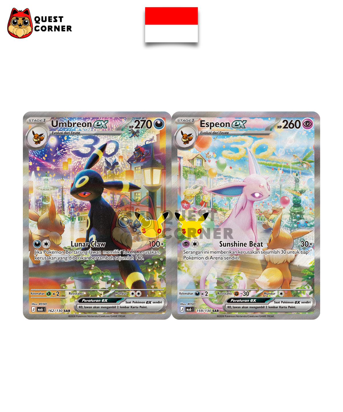 Lot Mentali-ex 159/130 & Noctali-ex 162/130 – MA6 – SAR – Indonésien - Quest Corner