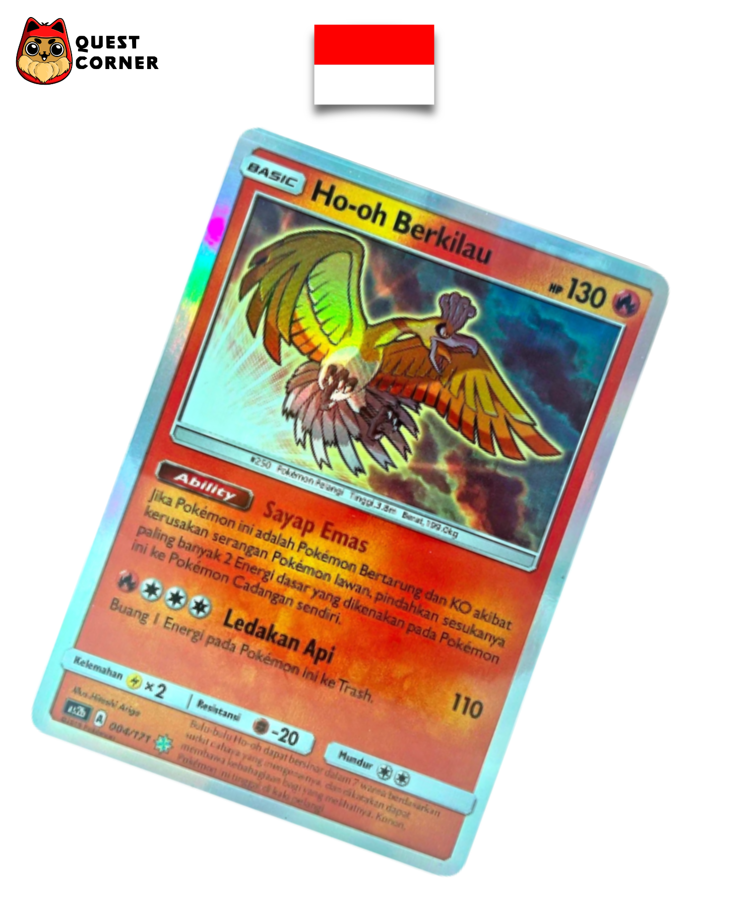 Carte Pokémon - Ho-Oh Brillant 004/171 - AS2b - Indonésien - Quest Corner