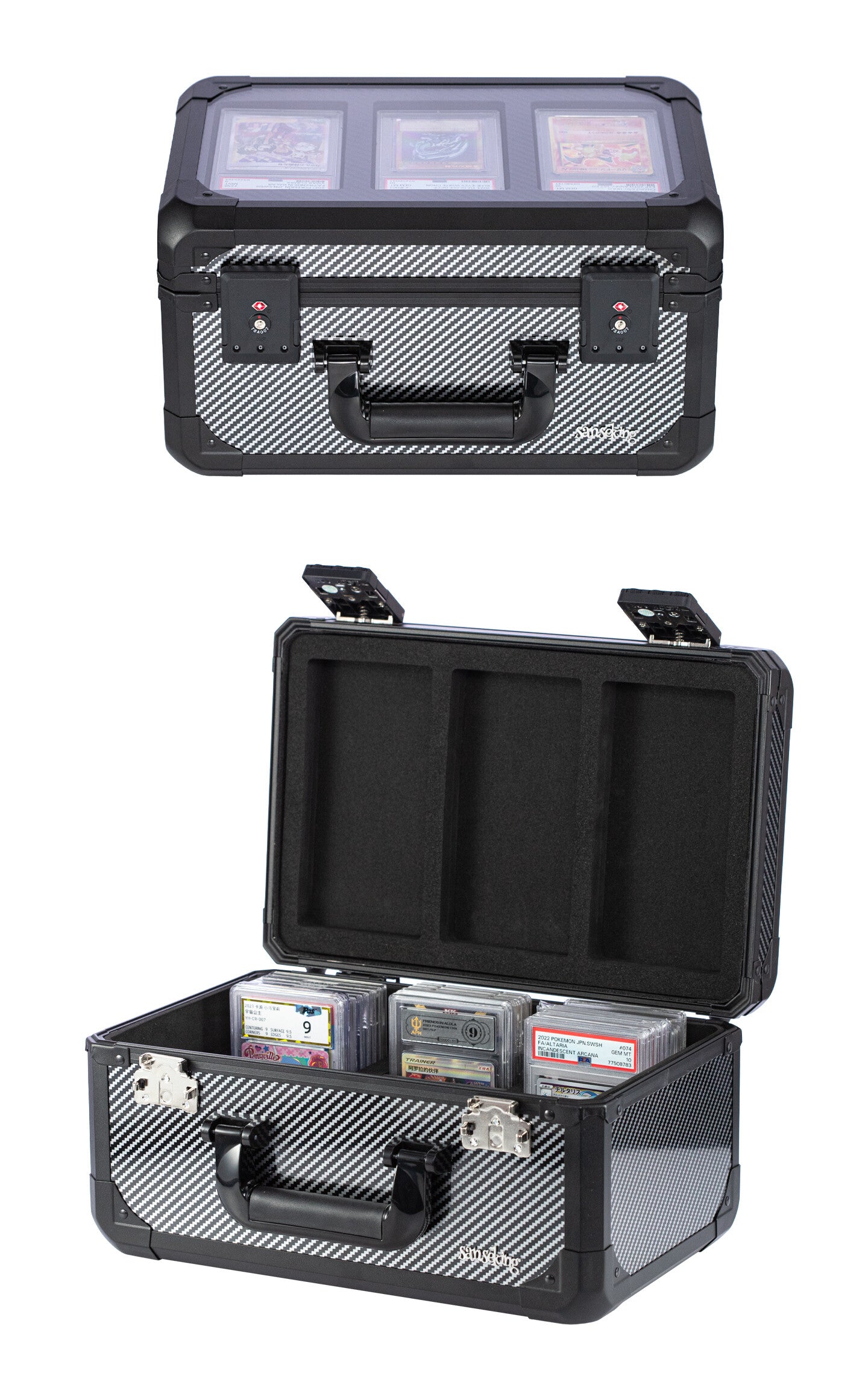 Accessoires TCG – Valisette pour cartes gradées avec vitrine – Sanseking - Quest Corner