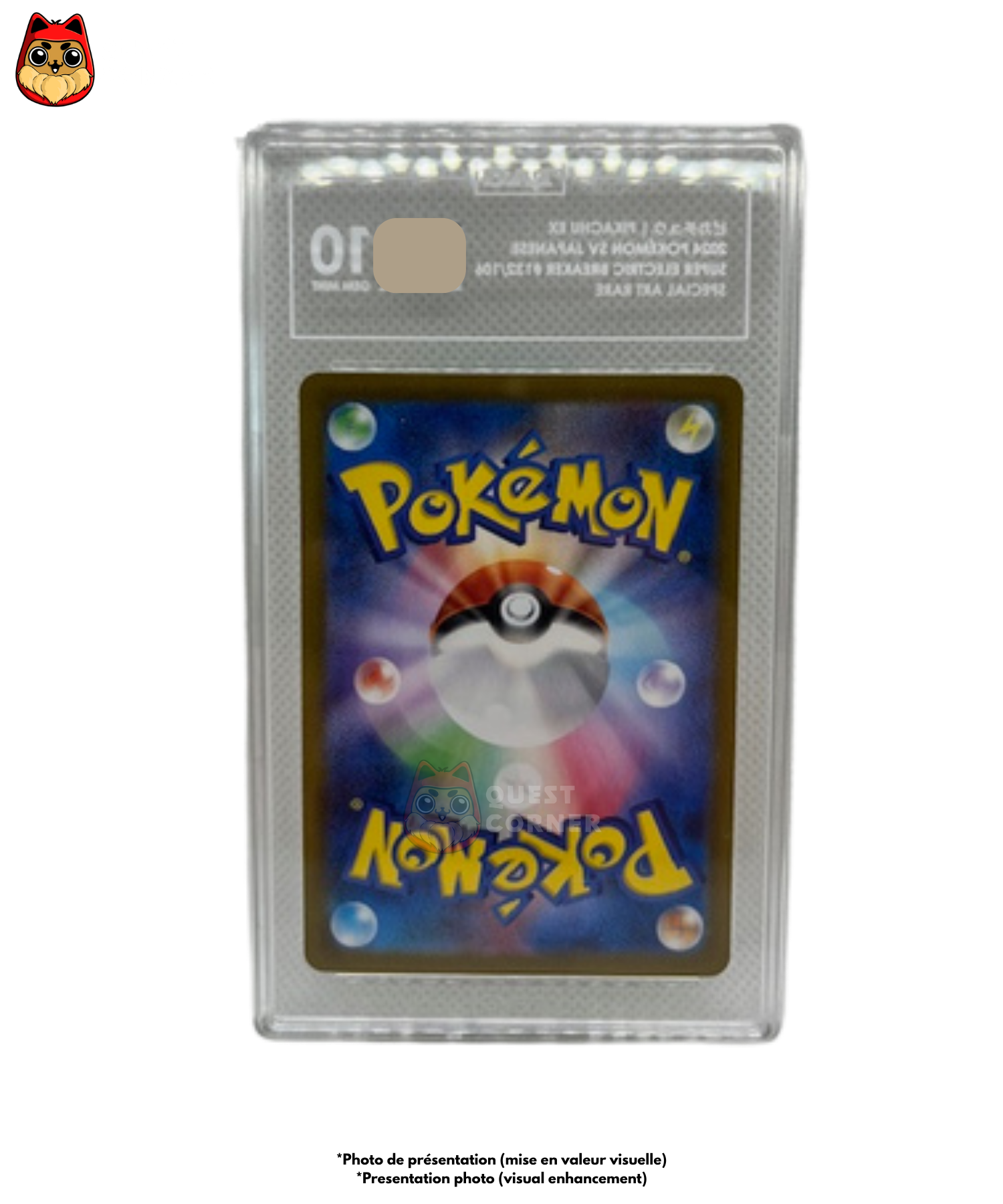 Carte gradée Pokémon – Pikachu EX 132/106 – SAR – SV8 – TAG 10 – Japonais - Quest Corner