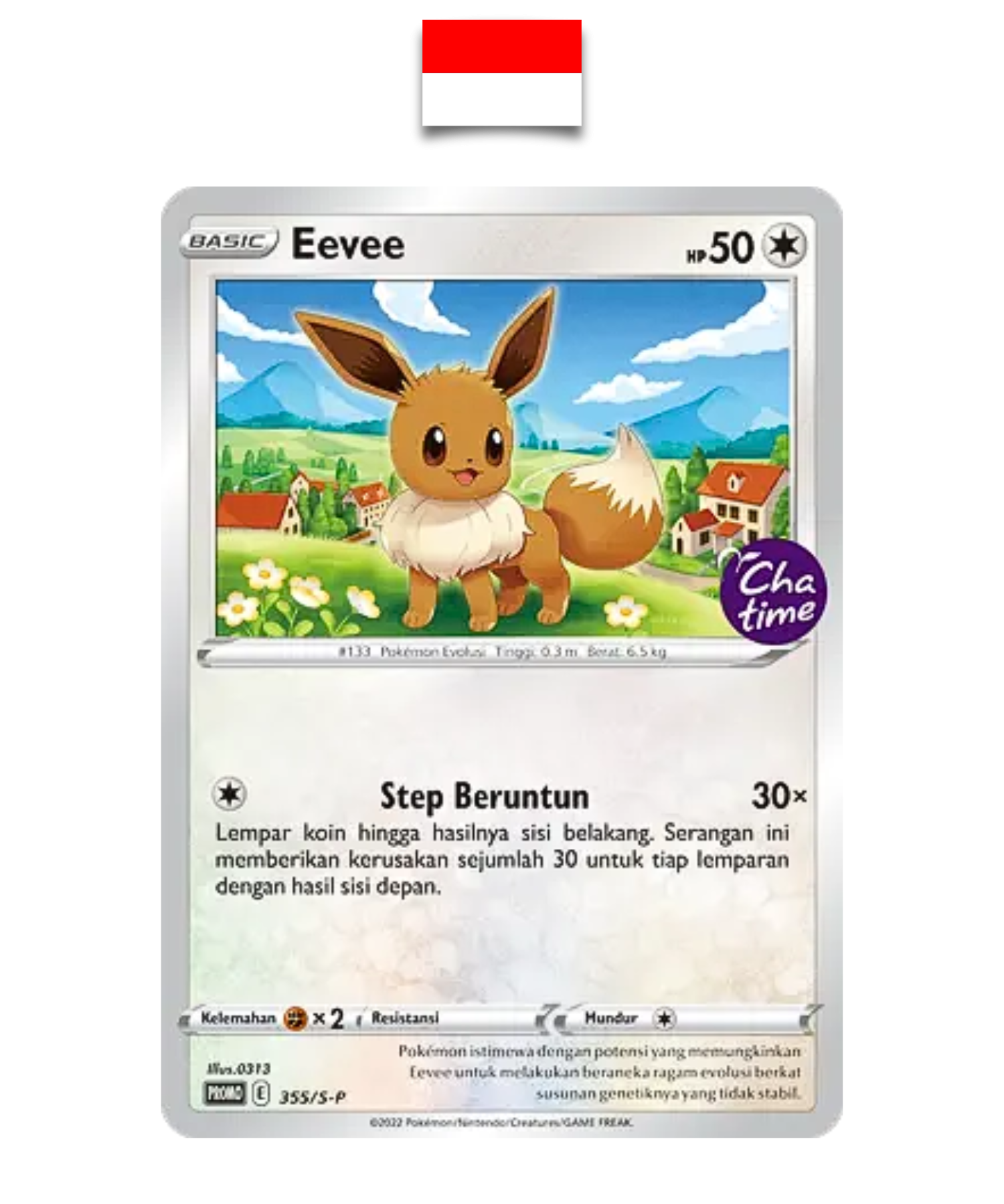 Carte Pokémon – Évoli 355/S-P Cha Time Promo – Indonésien - Quest Corner