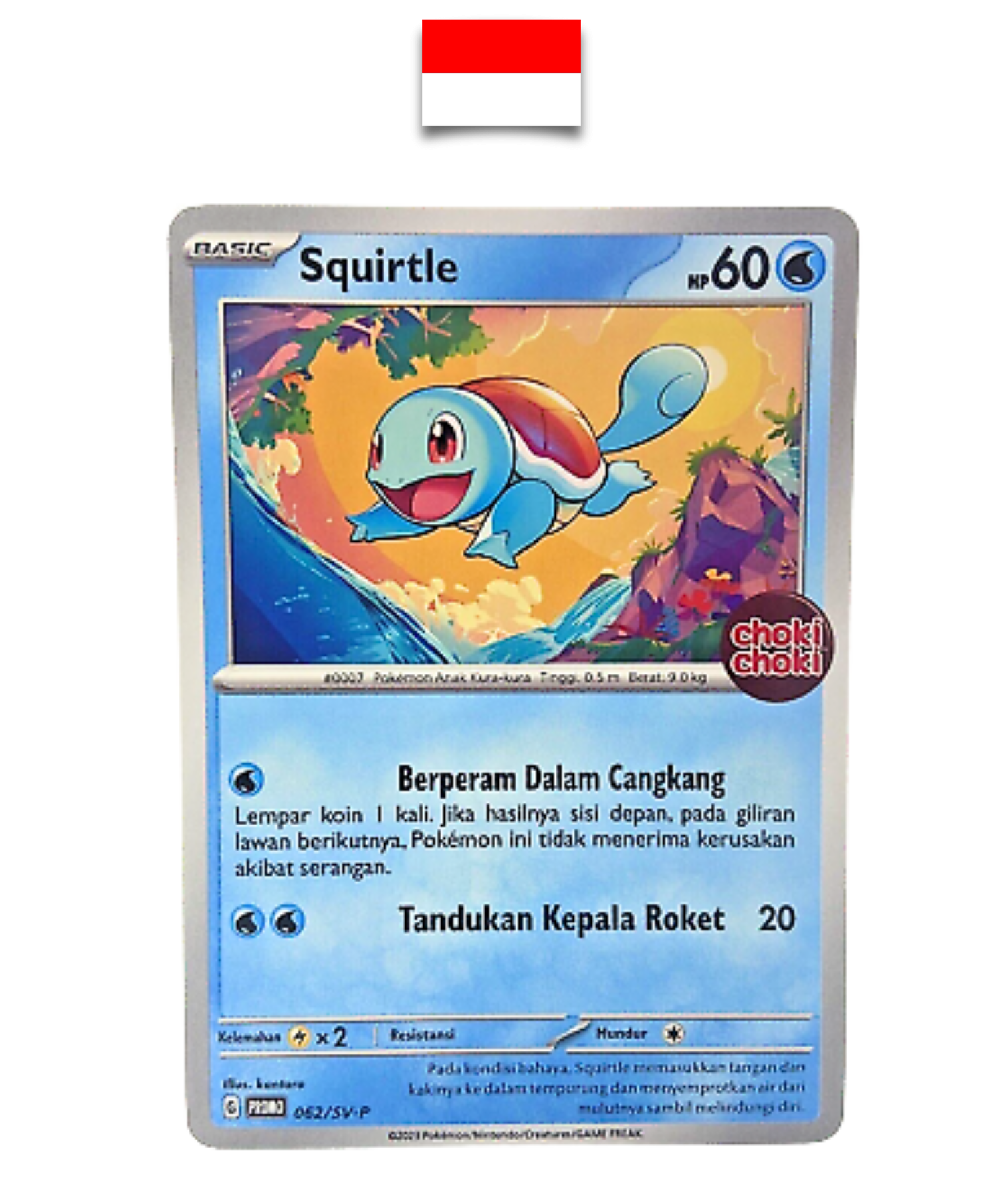 Carte Pokémon – Carapuce 062/SV-P Promo Choki Choki – Indonésien - Quest Corner