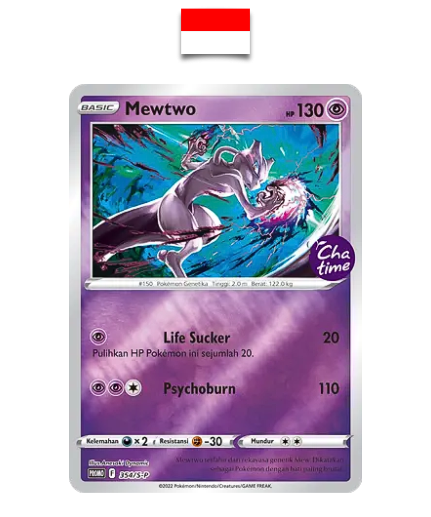 Carte Pokémon – Mewtwo 354/S-P Promo Cha Time – Indonésien - Quest Corner