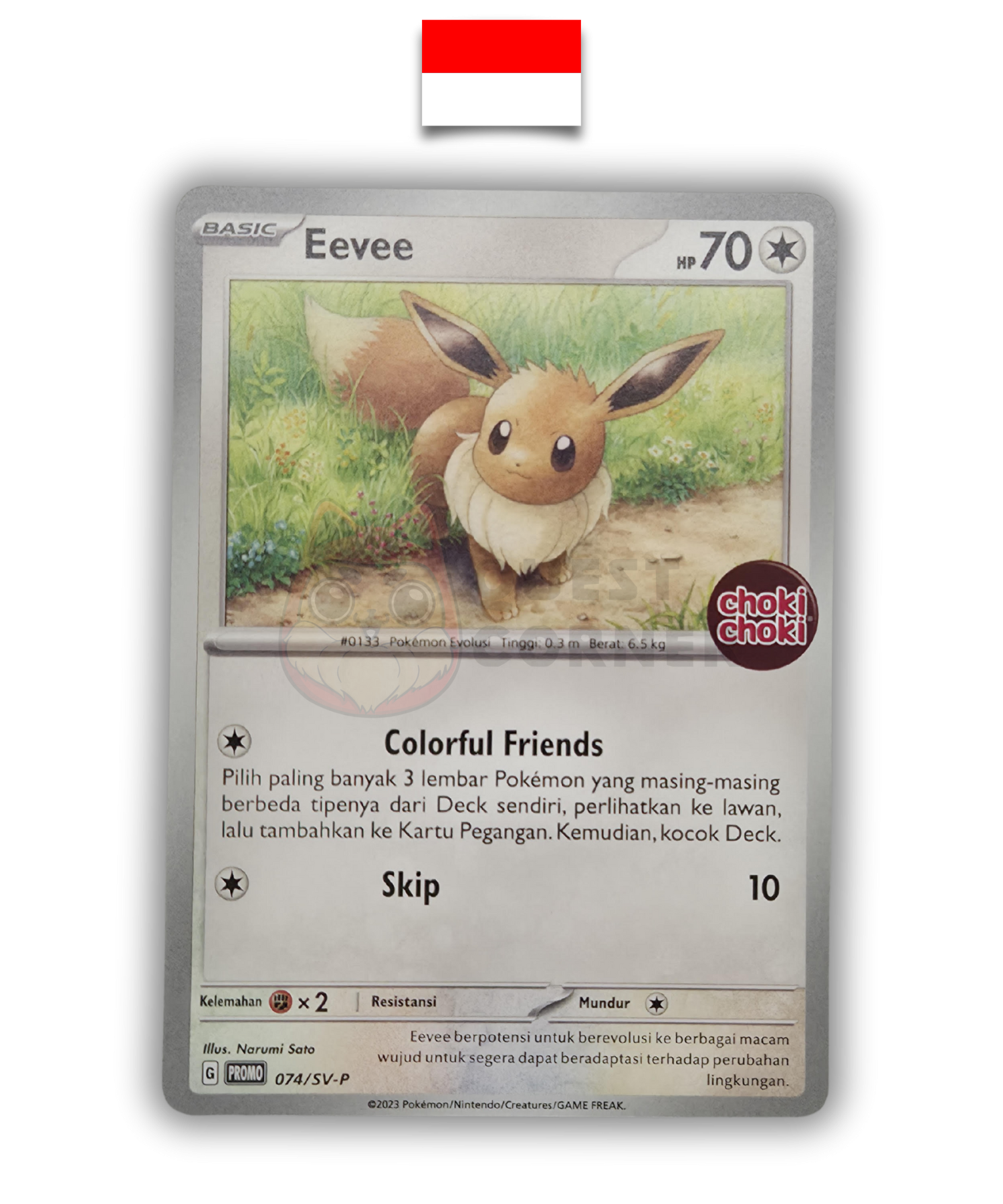 Carte Pokémon – Évoli 074/SV-P Promo Choki Choki – Indonésien - Quest Corner
