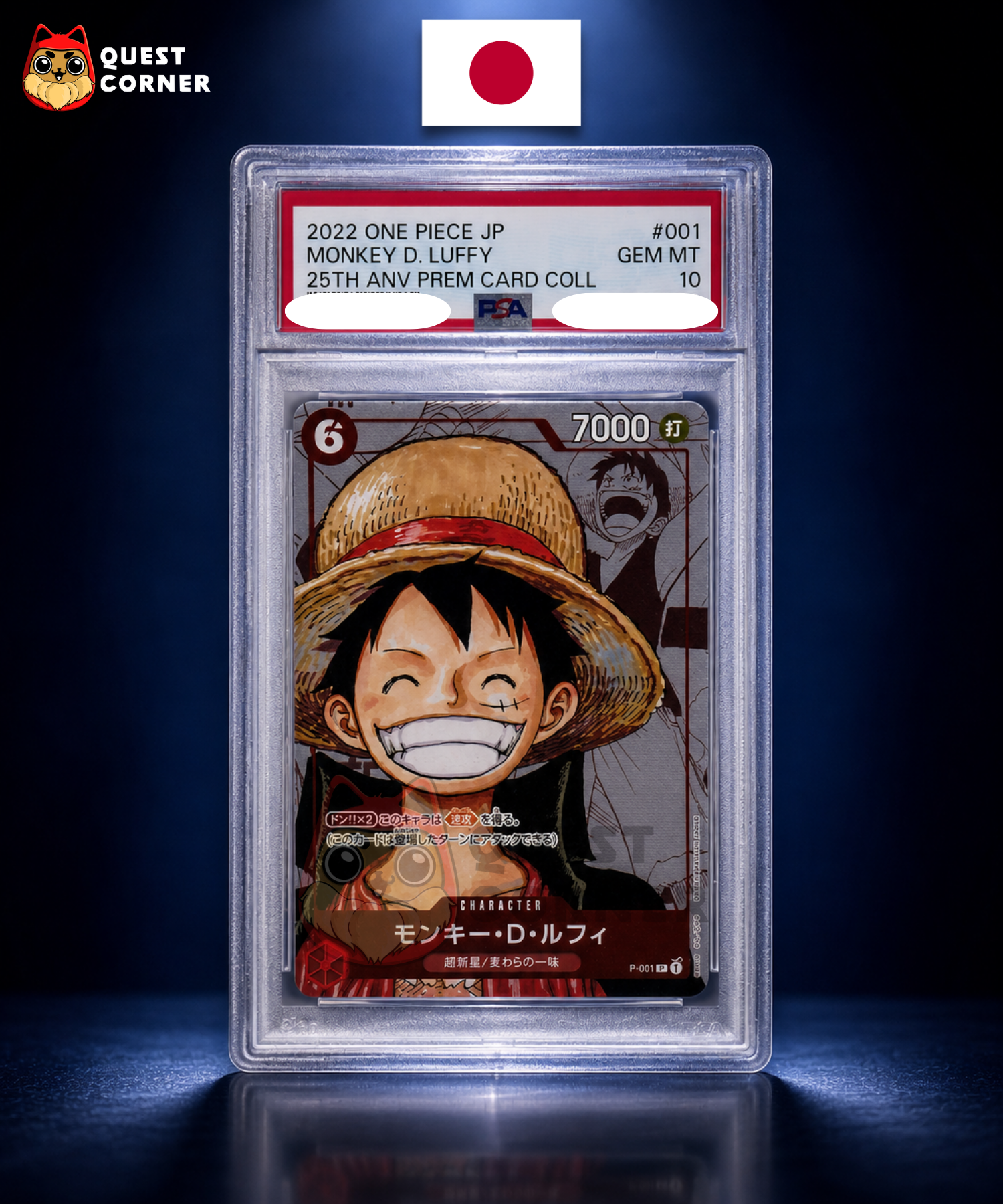 Carte One Piece Gradée – Monkey D. Luffy P-001 PSA 10 – 25th Anniversary Premium Card Collection – JP - Quest Corner