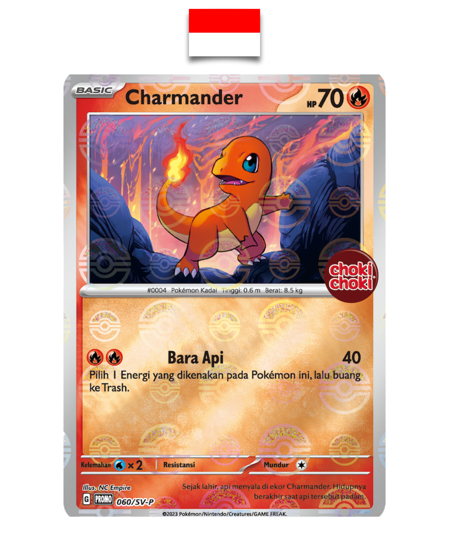 Carte Pokémon – Salamèche 060/SV-P Promo Choki Choki Pokeball – Indonésien - Quest Corner