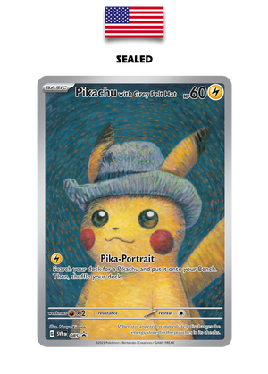 Carte Pokémon – Van Gogh Pikachu with grey felt hat (SVP 085) sealed – Promo Black Star – Anglais - Quest Corner