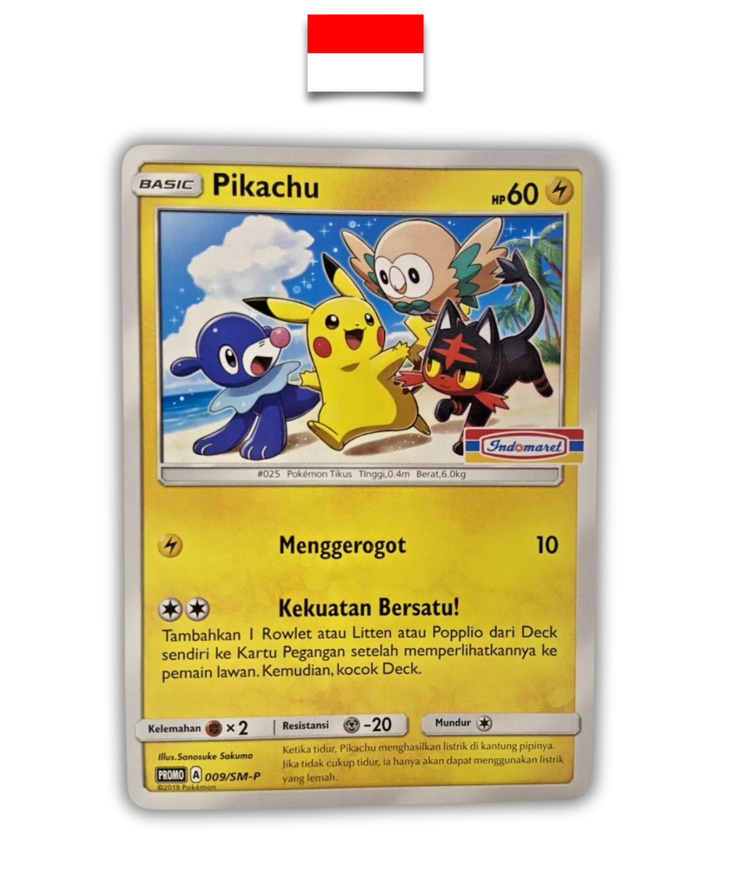 Carte Pokémon – Pikachu Indomaret Illustration Exclusive 009/SM-P Promo – Indonésien - Quest Corner