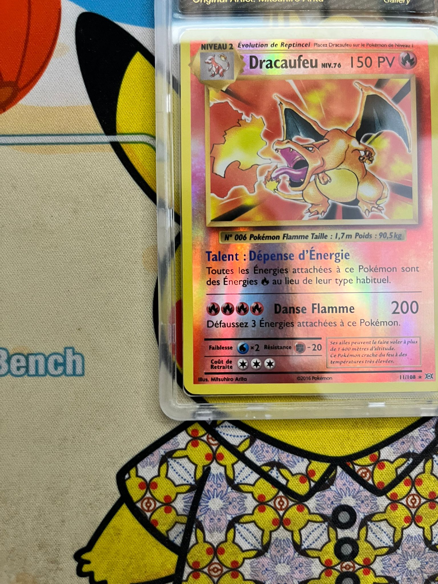 Graded Pokémon Card – Charizard 11/108 Reverse – PCA Gallery – French - Quest Corner