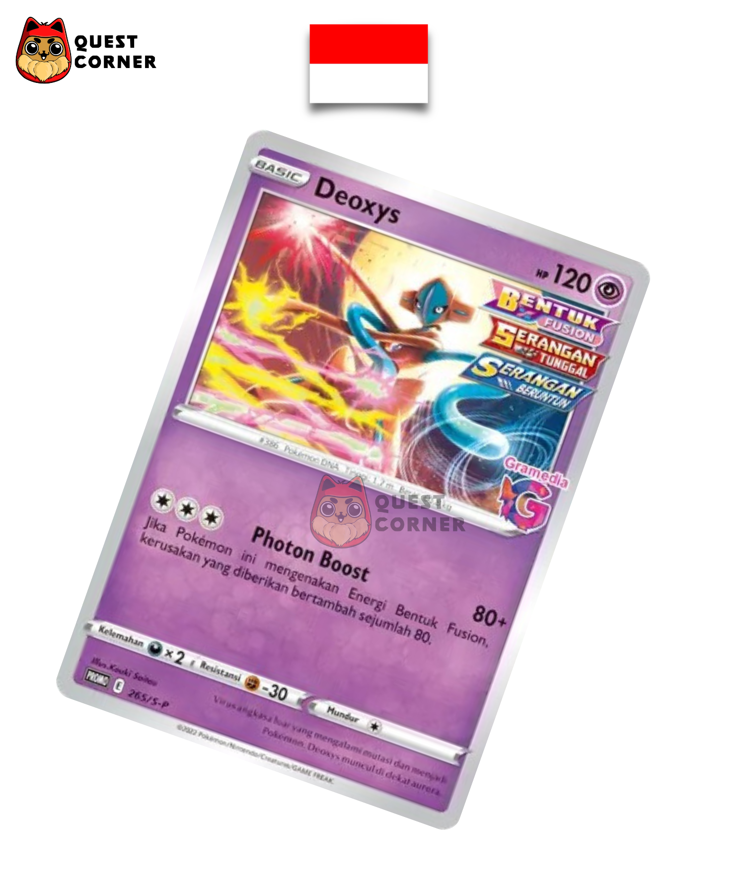 Carte Pokémon Deoxys 265/S-P Promo Gramedia en indonésien